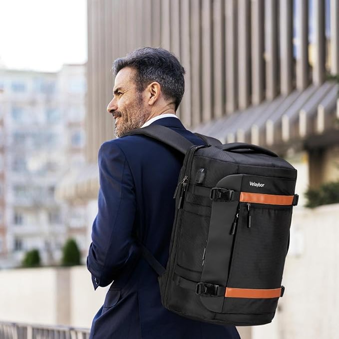 42L Travel Backpack with 4 Packing Cubes, TSA Friendly Flight Approved Carry-On Bag, Water-Resistant Weekender Business Backpack for Men Women, Fits 17.3" Laptop