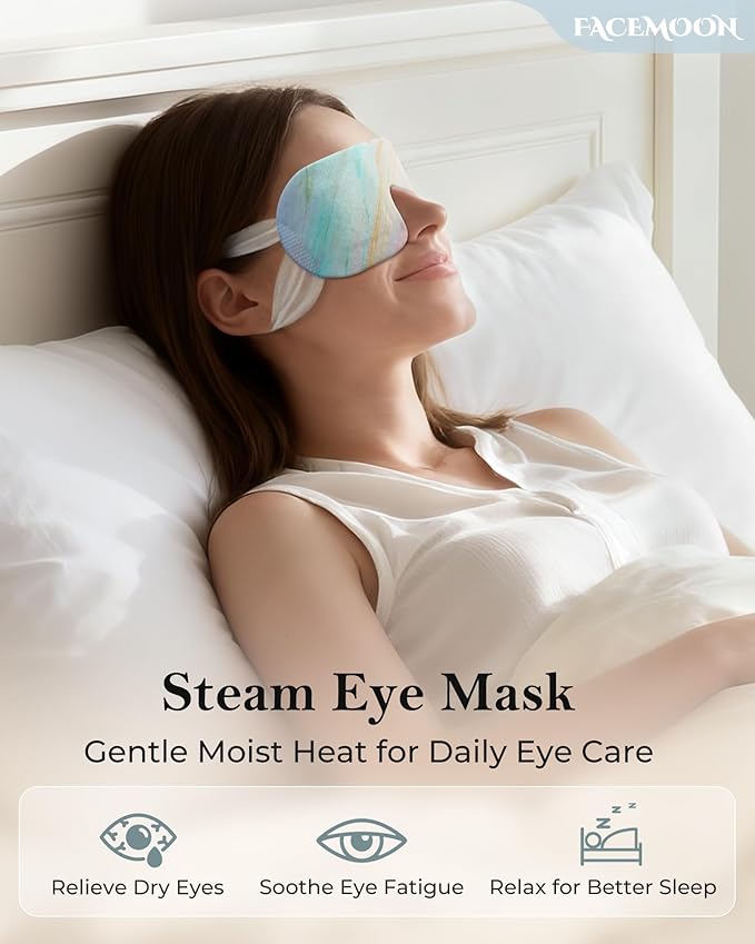 Warm Eye Compresses for Dry Eyes: 10 Packs Disposable Steam Eye Mask for Tired Eyes & Puffiness - Heated Sleep Mask for Fast Relief - Ideal for Spa, Airplane Travel Essentials & Relaxation Gifts