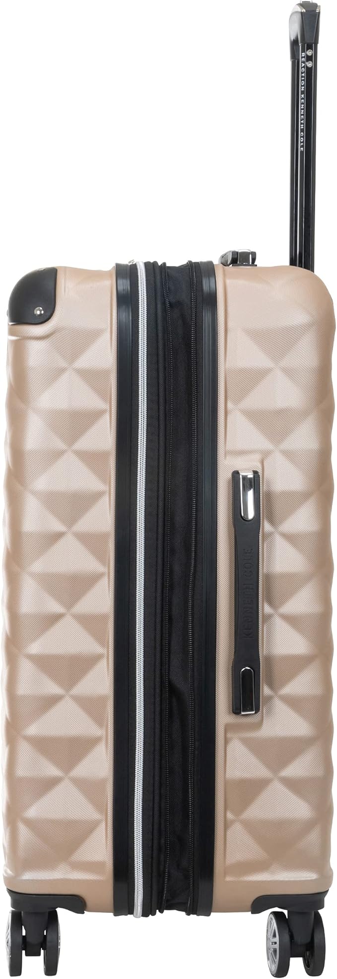 Kenneth Cole REACTION Diamond Tower Collection Lightweight Hardside Expandable 8-Wheel Spinner Travel Luggage, Rose Champagne, 24-Inch Checked