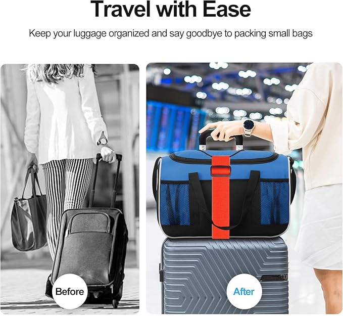 2 PCS Luggage Straps for Suitcase, Luggage Connector Straps,Multi-Functional Adjustable Durable Elastic Straps (Black)