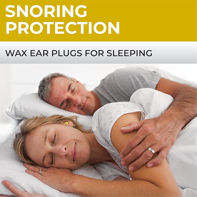 Peace&Quiet | PQ Wax Ear Plugs for Sleeping, Swimming - Soft Noise Cancelling Silicone Gel Wax Earplugs for Sleep and Swimmers, Ear Protection with Sound Blocking Level of 32 Db, Yellow