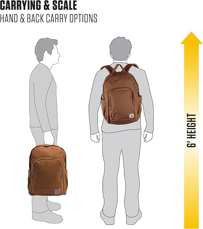 Carhartt 25L Classic Laptop Backpack, Durable Water-Resistant Pack W/ 15" Laptop Sleeve and Multiple Organizational Compartments, Contains PFAS, Blind Duck Camo