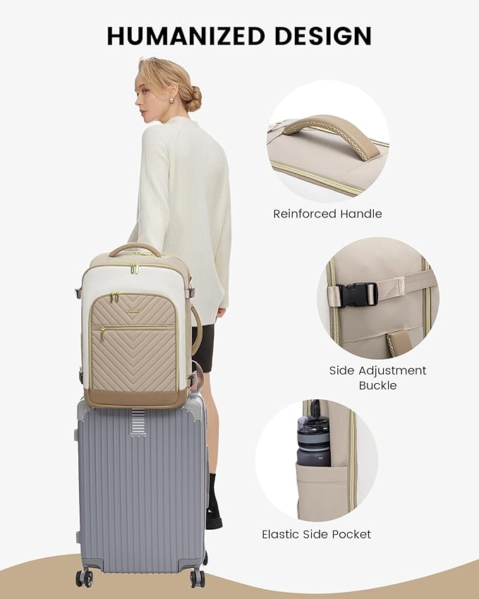 LOVEVOOK Large Travel Backpack for Women, 50L Carry on Backpack Airplane Approved, TSA Personal Item Travel Bag for Women fits 18" Laptop, Waterproof Carry on Bags for airplanes with 3 Packing Cubes