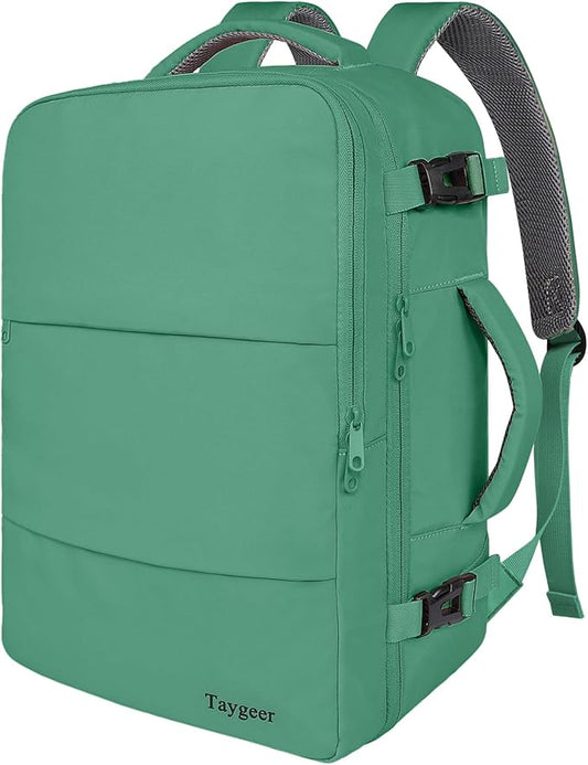 Taygeer Travel Backpack for Women, 40L Airline Approved Carry On with 17.3 inch Laptop Compartment, TSA Friendly Bag for Business Hiking Travel, Backpack Carry On Luggage for friend Gym Sport, Green