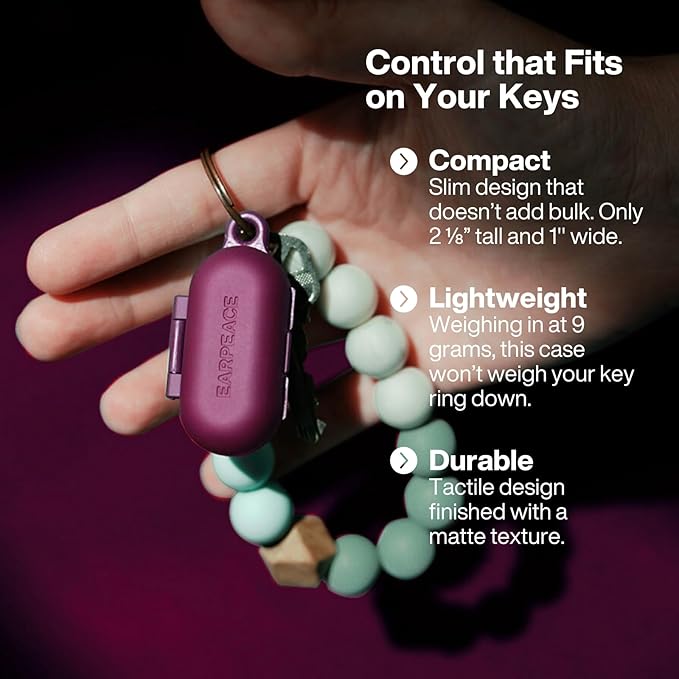 EARPEACE Everyday Noise Control & Noise Reduction Ear Plugs - High-Fidelity Earplugs, Comfortable & Reusable Earplugs for Travel, Sleep, Work, Snoring Blocking, Includes Carrying Case - Sugared Berry