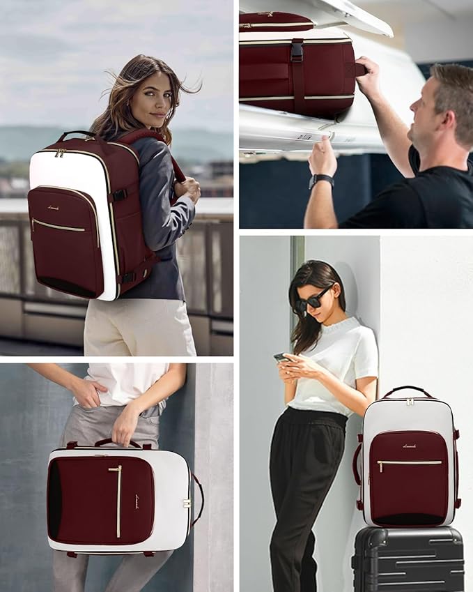 LOVEVOOK Large Travel Backpack for Women & Men, 40L Carry on Backpack for Airplanes, TSA Personal Item Travel Bag fits 17" Laptop, Waterproof Weekender Essentials Airline Approved with 3 Packing Cubes