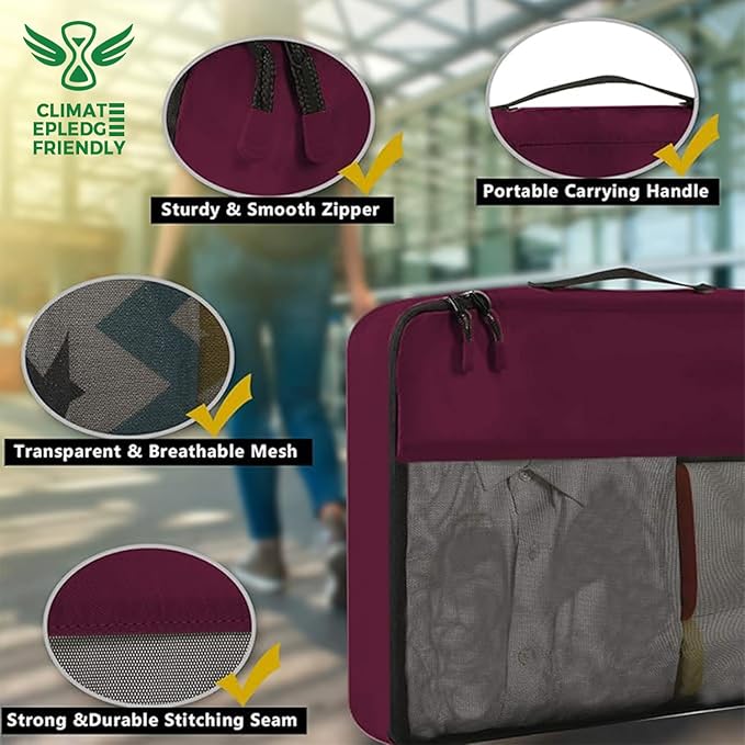 BAGAIL 8 Set/9 Set Packing Cubes Luggage Packing Organizer for Travel, Suitcase Packing Bags for Travel Accessories