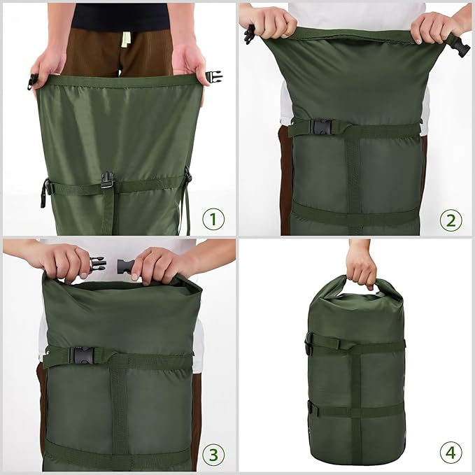 MOOCY Compression Stuff Sack, 12L/24L/45L Sleeping Bag Cover Sack Sleeping Bags Storage Stuff Sack Organizer - Great Sleeping Bags Clothes Camping Hiking Backpacking