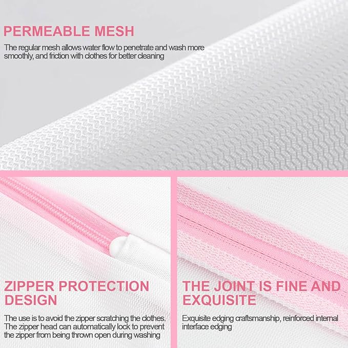 Extra Large Mesh Laundry Bags Washing Bag 6Pack Delicates Bag and Zipper Laundry Bag Jumbo for Washing Machine Large Mesh Bags for Blankets, Bedding, Coats, Toys (6PCS-XXXL)