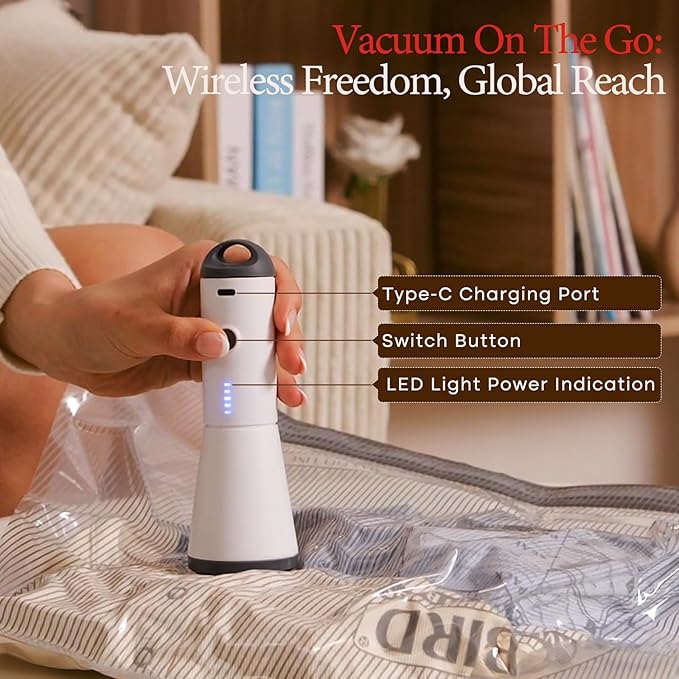 Vacuum Bags for Travel with Rechargeable air Pump, Carry-on Size Compression Packing Bags for Luggage and Suitcase, Space Saver for Clothes and Clothing 18 Combo Travel Size