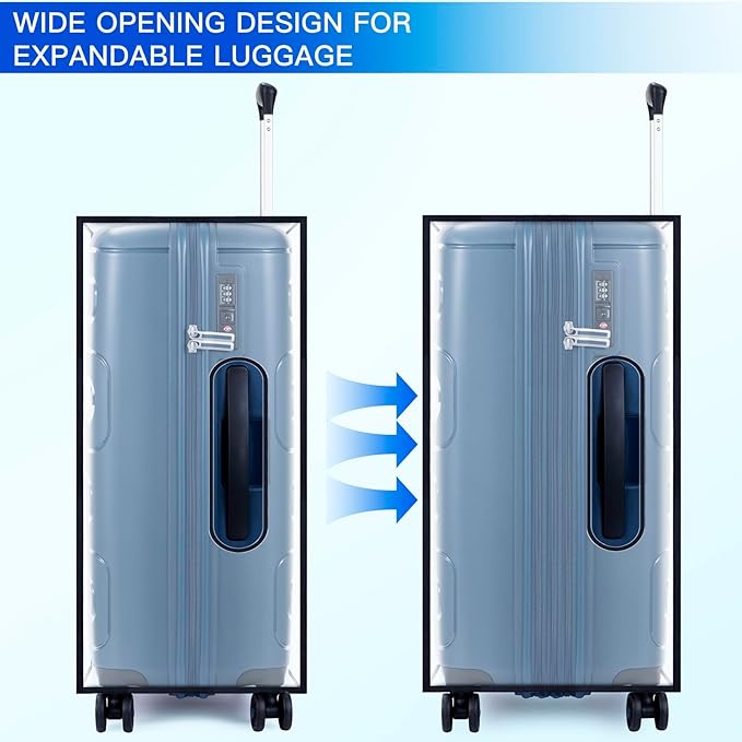 30 Inch Clear PVC Luggage Cover, Waterproof Suitcase Protector with Tag Pocket, Reusable Dustproof Travel Cover for 30” Checked Luggage