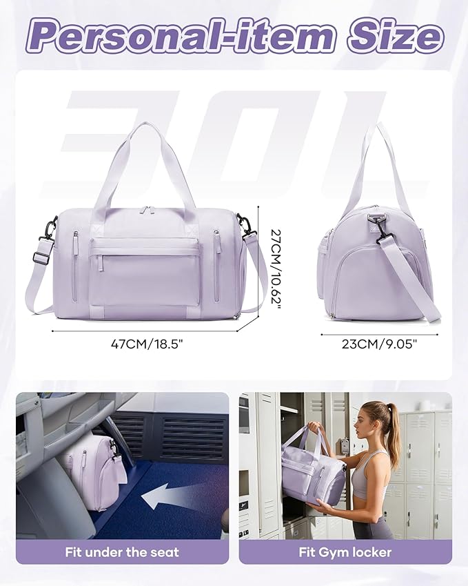 Gym Bag Womens,Travel Duffel Carry on Bag Sport Tote Bag Weekend Overnight Bag