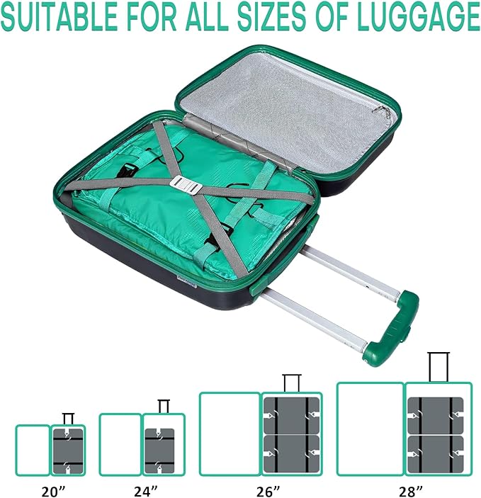 Compressible Packing Cubes Portable Hanging Closet Shelves 17"x12"x24" Extendable Travel Organizer Nylon Packing Bags for Suitcase
