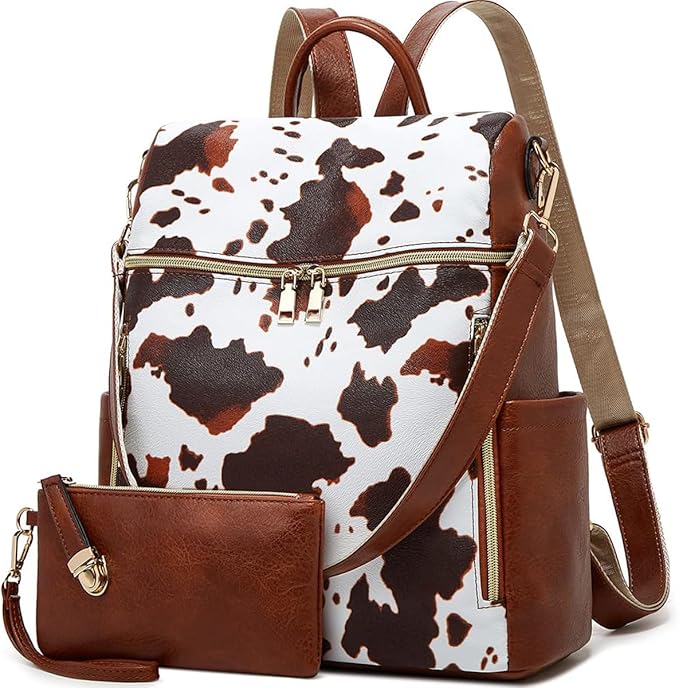 Makes Backpack Purse for Women PU Leather Travel Satchel Handbag Convertible Design Bag with Purse 2 Piece