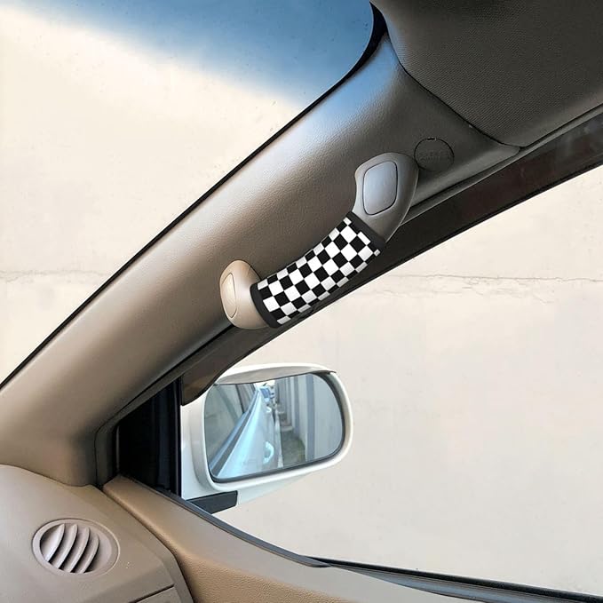 Black and White Racing Handle Wrap 2 Packs, Soft Handle Grip for Women Men Travel Luggage Outdoor Bag Markers Décor