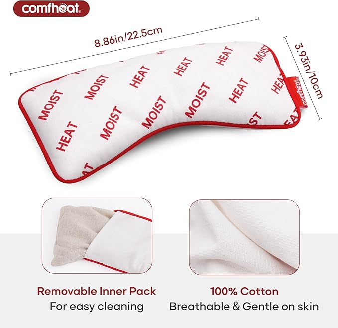 Lavender Eye Pillow for Yoga, Microwavable Moist Heat Eye Compress Mask Pillow with Washable Cotton Cover for Relaxation, Sleeping, Meditation, Yoga, Spa, Migraine Relief