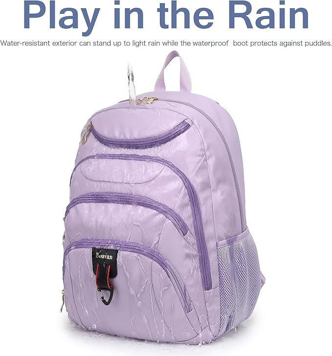 Boavan Laptop Backpack for women, 15.6inch Laptop Bag with USB Port, Waterproof Travel Work Backpack Purse, Anti-Theft Teacher Nurse Doctor Casual Bookbags Office Business backpack，Purple