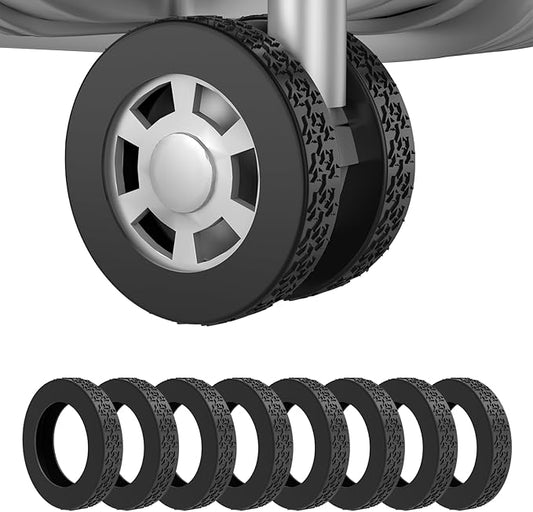 8Pcs Luggage Wheel Covers,Silicone Suitcase Cover for 2-2.4'' Spinner Wheel, Carry On Luggage Wheels Protector,Upgrade Suitcase Wheels Protective,Essential Travel Accessories (Black-F)