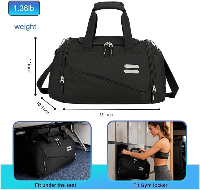Urbanstand Gym Bag for Men & Women - 30L Duffel Bag with Shoe Compartment, Weekender Water Resistant Duffle Bag for Travel, Sports, Fitness & Workouts, Medium