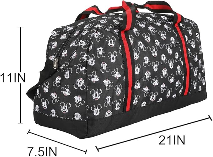 Disney Mickey Mouse Faces All-Over Print Black 21" Packable Duffel