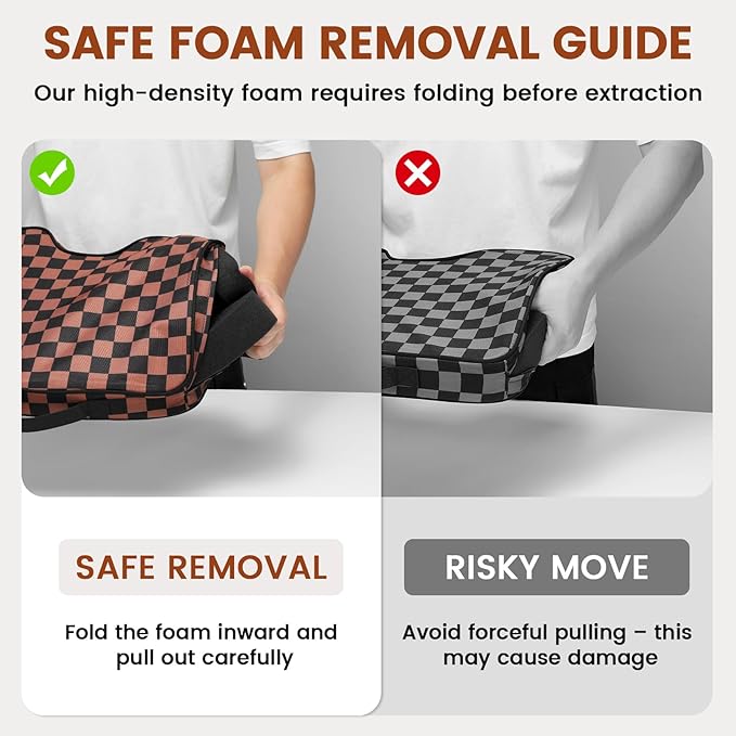 Stadium Seat Cushions 1 Pack - Portable Bleacher Cushions with 2.5-Inch Extra Thick High-Density Foam and Checkered Pattern, Outdoor Seat Cushions for Sports Events, Travel, Camping, Chairs