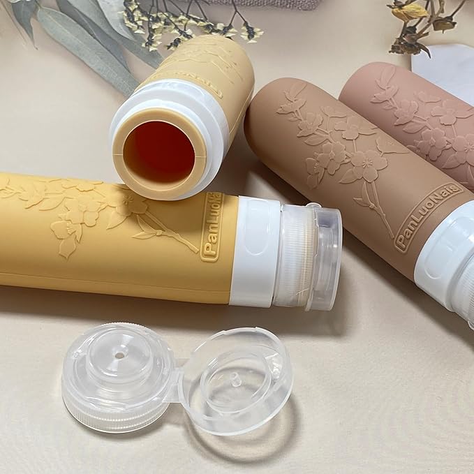 Silicone Travel Bottles for Toiletries, TSA Approved Leak-Proof Toiletry Containers for Airplane & Vacation