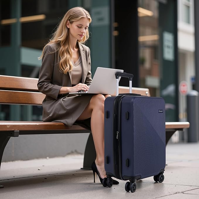 Expandable Carry on Luggage Sets,Suitcases with Detachable Wheels Hardshell 22x14x9 Airline Approved,Lightweight Luggage Set with TSA Lock,Carry on Suitcase