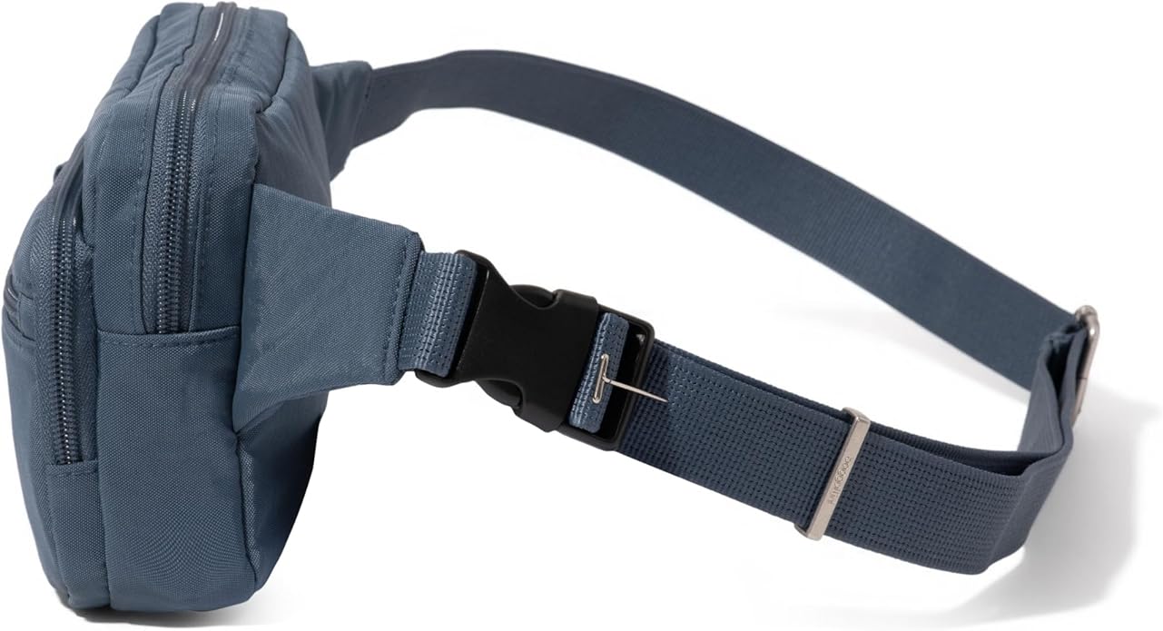 Baggallini Securtex Anti-theft Belt Bag 8.8"x5.5" Crossbody Fanny Pack for Women RFID Wallet Locking Zipper Travel Purse