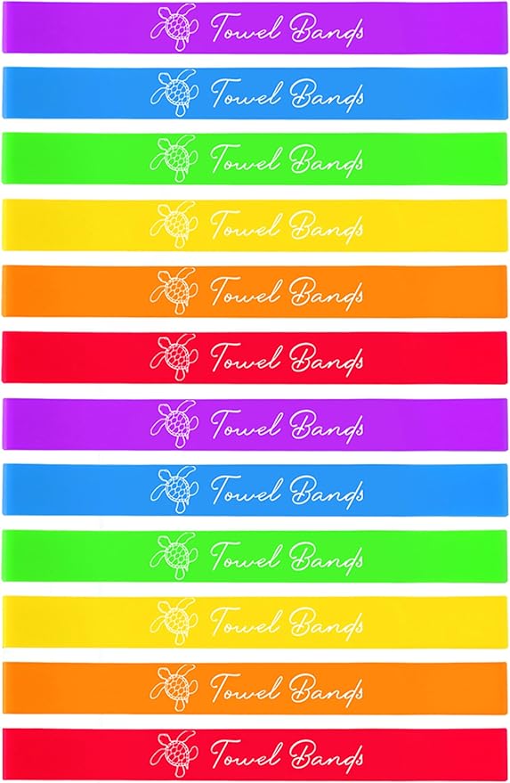 12 Pack Towel Band for Beach Pool Lounge Chair Strap Clip Carnival Cruise Ship Essentials Summer Vacation Must Have Hawaiian Trip Accessories Door Decoration Magnetic Women Bag Gift Beachy Trip
