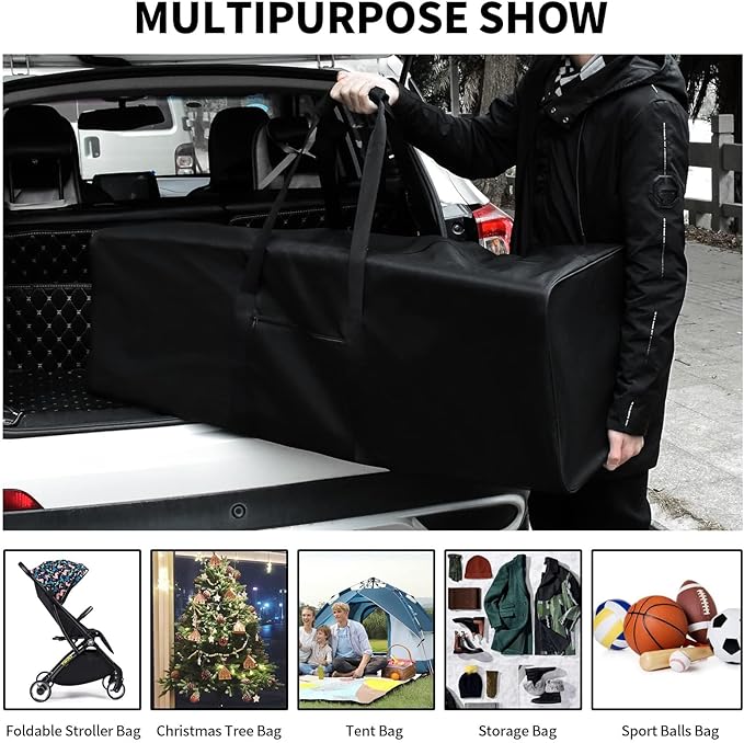 Urbanstand 46 Inch Extra Large Duffle Bag for Travel, Sports Gear Storage Bag with 2-way Lockable Zippers, Water Resistant Long Canvas Duffel Bag for Tent Camping tripod