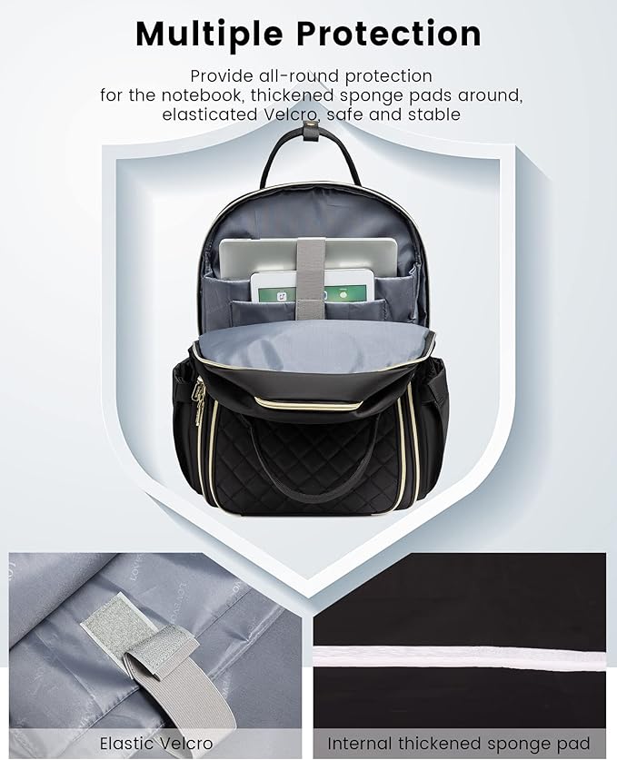 LOVEVOOK 17" Laptop Backpack for Women with Laptop Compartment, Water Resistant Travel Work Backpacks Purse Stylish College Business Teacher Nurse Computer Bag