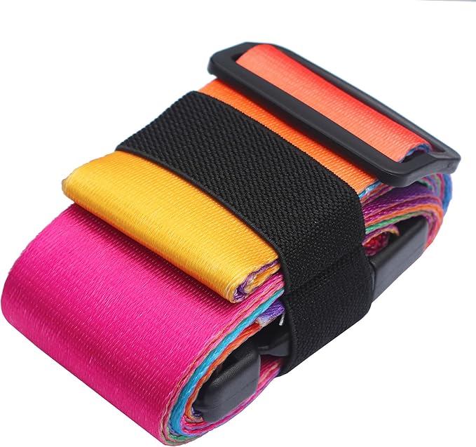 Luggage Straps for Suitcases TSA Approved Easy Pack Organized Suitcase Strap, Luggage Strap, Luggage Belt Strap, Bag Straps for Luggage. Buckle Straps Travel Accessories (Colorful)
