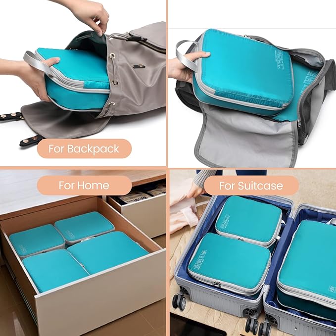 Cambond Compression Packing Cubes for Travel Women - Lightweight Luggage Organizers Bag Packing Cubes for Carry on Suitcases
