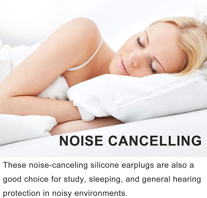 Ear Plugs for Sleeping, Reusable Silicone Moldable Noise Cancelling Sound Blocking Reduction Earplugs for Swimming, Snoring, Concerts, Shooting, Airplanes, Musicians, 32dB Highest NRR