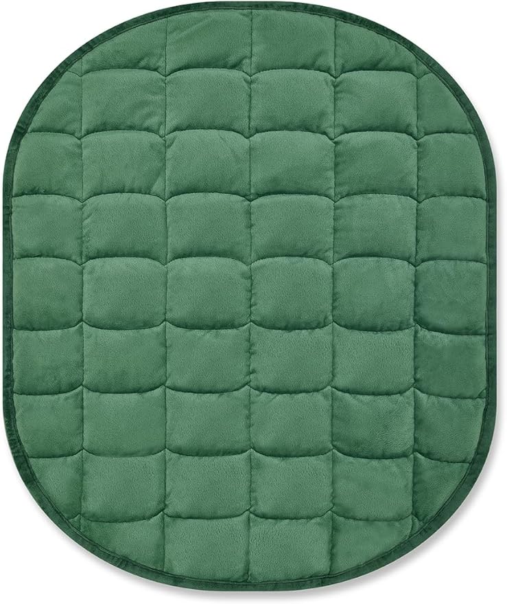 TONGDADA Weighted Lap Blanket 7lbs for Adult,Perfect for Relaxation, Lounging, Napping, Sleeping & Travel,Luxury Minky Weighted Body Blanket,Weighted Throw Blanket-Dark Green Minky, 29" x 24"