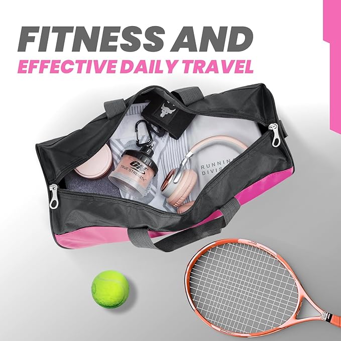 C&F BOGMOST Travel Duffel Bag Large Foldable Waterproof Gym Bag for Gym Beach Swim Bag Men Women Duffle Bag Lightweight Oxford Cloth Sports Bags-Pink