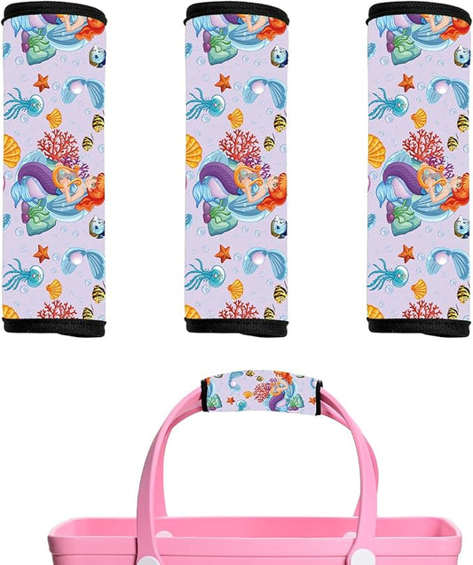 Luggage Handle Wrap 3Pcs Suitcase Identifier - Strap Wrap Cover, Easy Identification Bright Neoprene Marker Sleeve Grips Comfort Travel Accessories for Airport (Y35)