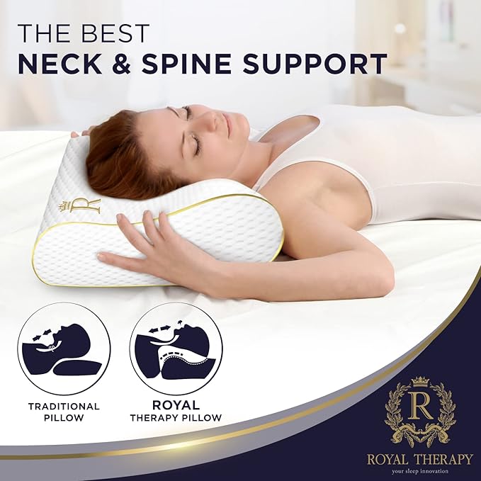 Memory Foam Pillow, King Cervical Pillow for Neck Pain, Contour Pillow, Neck and Shoulder Pain, Side Sleeper, Back and Stomach Sleeper