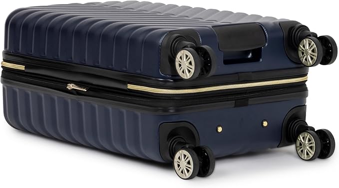 Kenneth Cole REACTION Madison Square Lightweight Hardside Chevron Expandable Spinner Luggage, Navy, 20-Inch Carry On