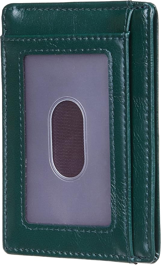 Travelambo Slim Wallet Front Pocket Minimalist Leather RFID Blocking Medium Size