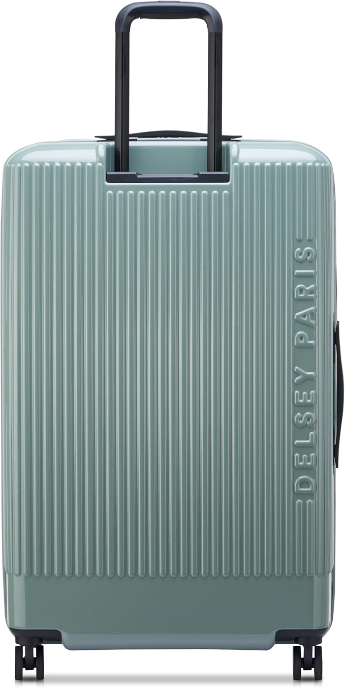florence by mills Spin Me Away Hardside Expandable Luggage with Spinner Wheels, Sage Green, Checked-Large 29 Inch