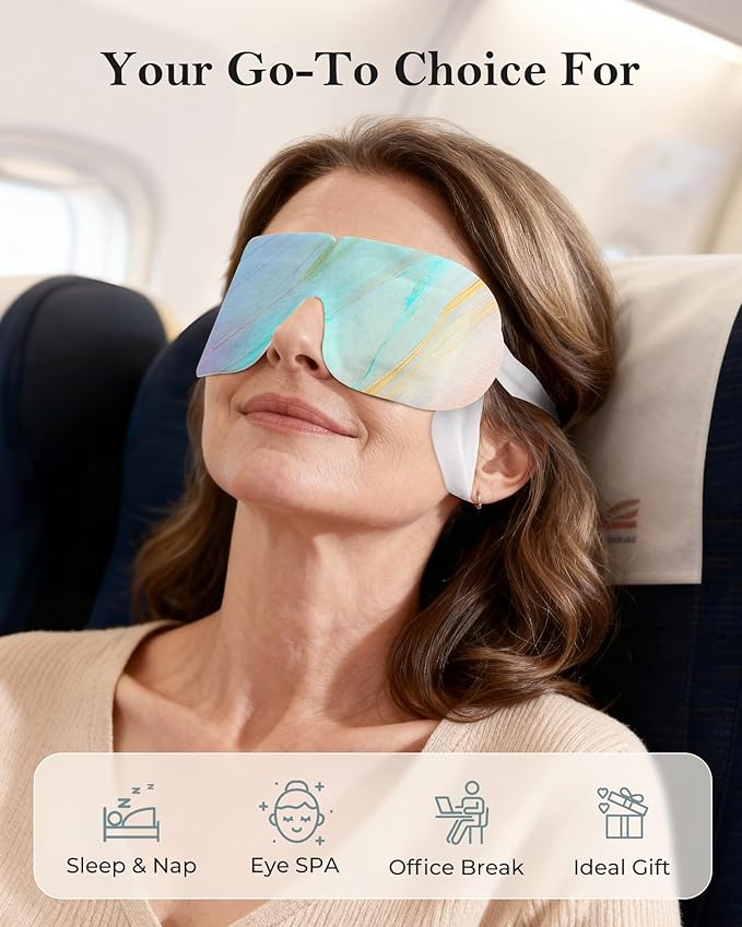 Warm Eye Compresses for Dry Eyes: 10 Packs Disposable Steam Eye Mask for Tired Eyes & Puffiness - Heated Sleep Mask for Fast Relief - Ideal for Spa, Airplane Travel Essentials & Relaxation Gifts