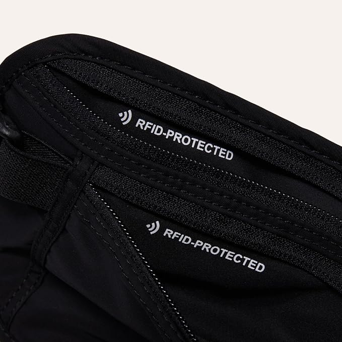 Pander RFID Blocking Travel Money Belt – Hidden Waist Pouch for Passport, Cash, Cards, Slim Belt Bag for Men and Women,