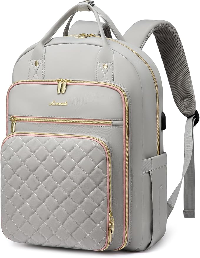 LOVEVOOK Laptop Backpack for Women, Water Resistant Travel Work Backpacks Purse Stylish College Business Teacher Nurse Computer Bag with USB Charging Port, Fits 15.6" Laptop