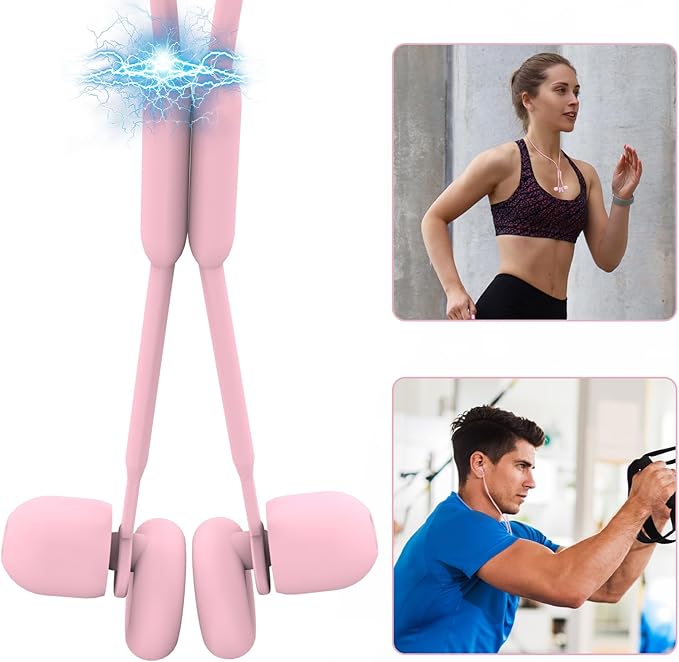Earplug Lanyard [2 pcs] with Magnetic Tug-Resistant Safety Cord, Flexible Silicone Lanyard with Most Earplugs with Removable Tips Compatible(Pink)