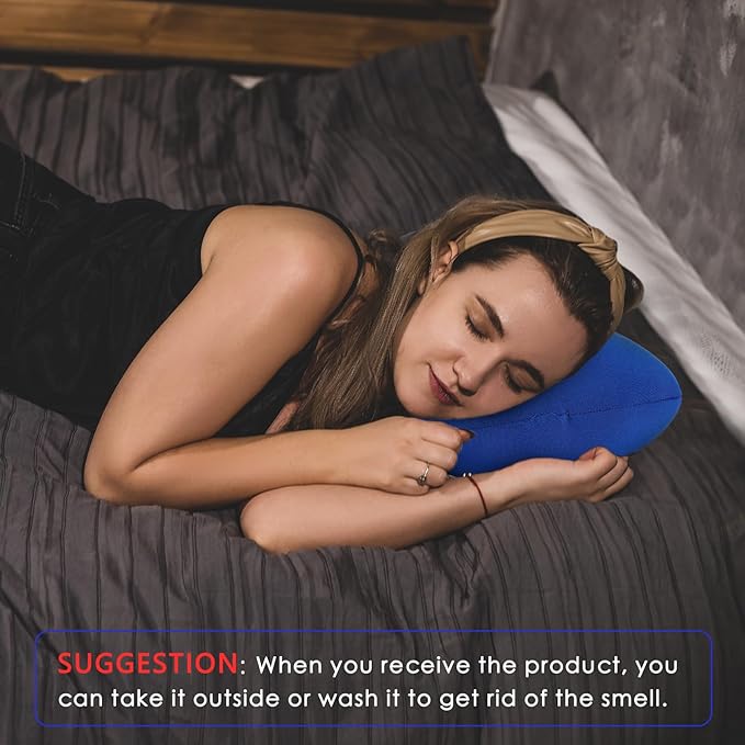 Thyle 2 Pack Bead Neck Pillow Small Bone Shape Neck Support Cushion for Bed Sofa Travel Soft Pillow for Home Sleeping Headrest and Lumbar Support(Pink, Blue)