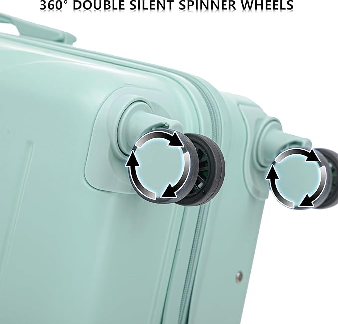 3 Pcs ABS Hardside Luggage Sets TSA Lock Spinner Wheel Suit Cases