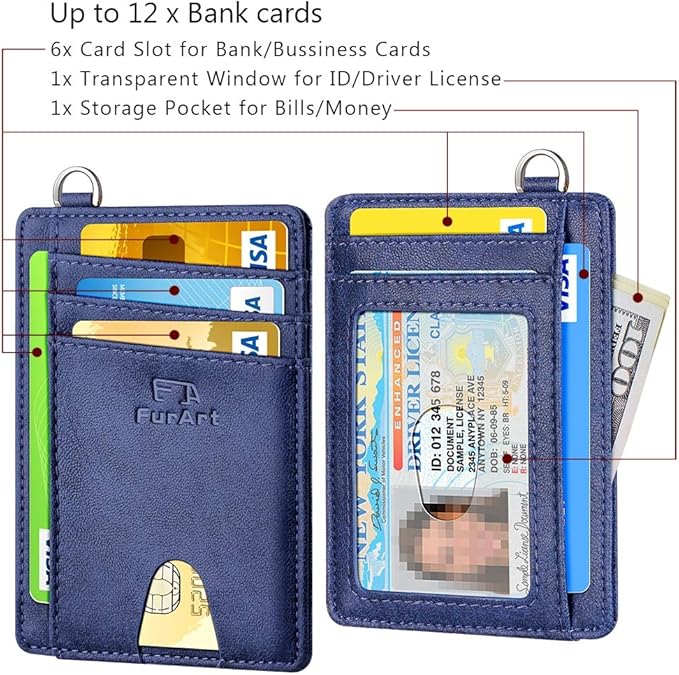 FurArt Slim Minimalist Wallet, Front Pocket Wallets, RFID Blocking, Credit Card Holder for Men