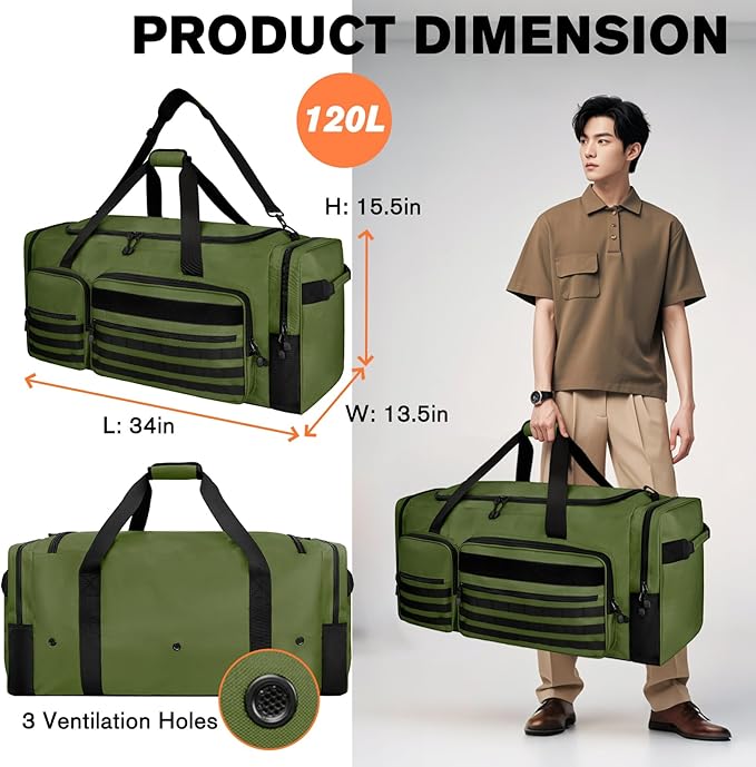 Goloni 130L Heavy Duty Large Duffle Equipment Bag,Catchers Gear Bag with Shoe Compartment,Baseball Duffle Bag