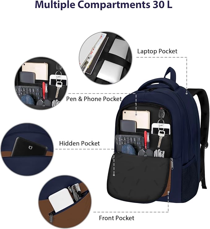 MATEIN Travel Backpack for Men with Anti Theft Pocket, TSA Friendly Carry On 17.3 Inch Laptop Backpack with Luggage Strap, Water Resistant Flight Approved Work Business College Daypack Bag for Men